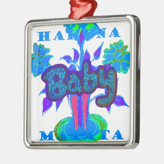 自分のかわいい素敵なグリッターベビーを作成 メタルオーナメント (左)