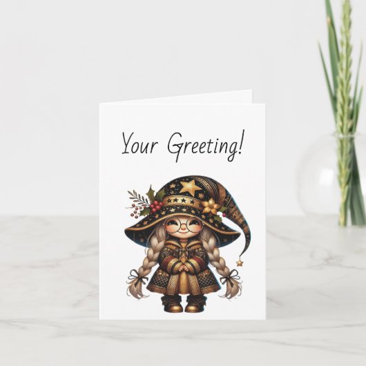 自分のかわいい魔法のクリスマス格言を作る シーズンカード (正面)