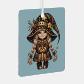 自分のかわいい魔法のクリスマス格言を作る メタルオーナメント (正面右)