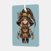 自分のかわいい魔法のクリスマス格言を作る メタルオーナメント (正面左)