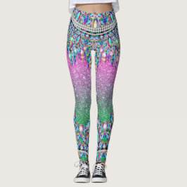 自分のきらきら光るベビーファッションポップ・アートのレギンス レギンス