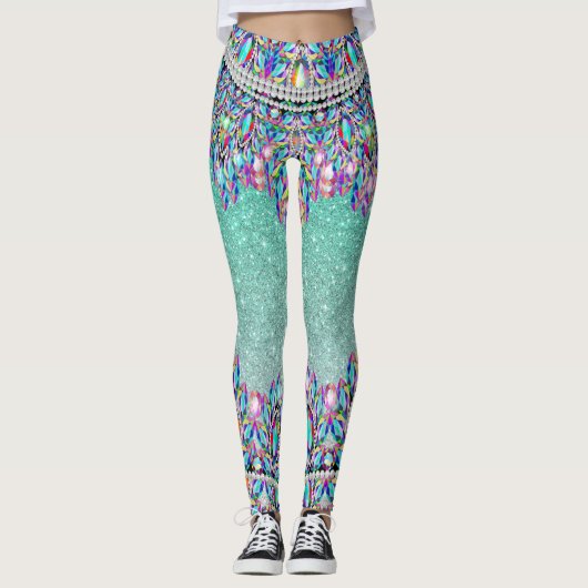 自分のきらきら光るベビーファッションポップ・アートのレギンス レギンス (正面)