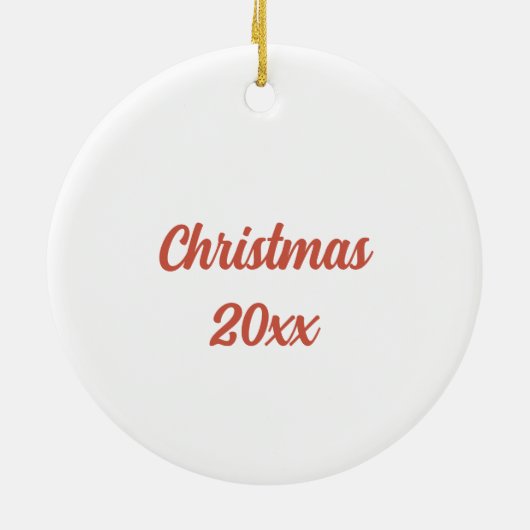 自分のそりの名前と年のクリスマスを作成 セラミックオーナメント (裏面)