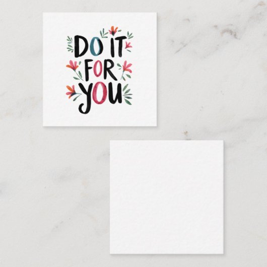 自分のためにやれ スクエア名刺 (正面/裏面)