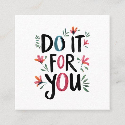 自分のためにやれ スクエア名刺 (正面)