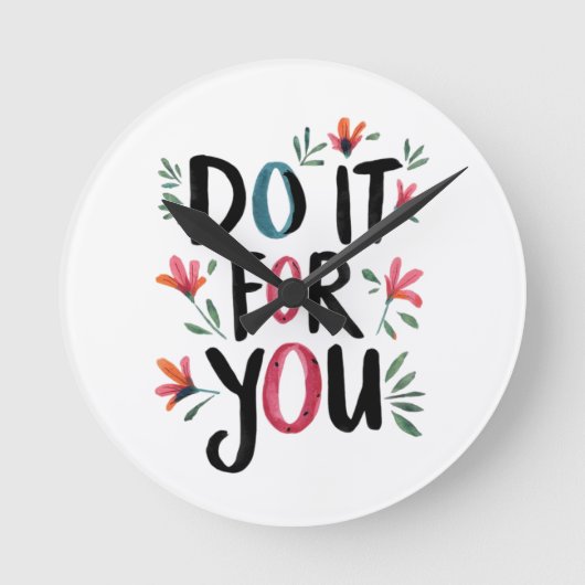 自分のためにやれ ラウンド壁時計 (正面)