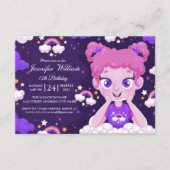 自分のの女カスタムの子の誕生日の招待を作成 アドバイスカード (正面)