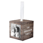 自分のの木カスタム科の写真を作成する キューブオーナメント (正面アングル)