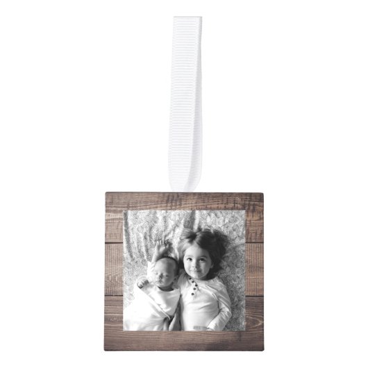 自分のの木カスタム科の写真を作成する キューブオーナメント (正面)