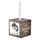 自分のの木カスタム科の写真を作成する キューブオーナメント (裏面アングル)