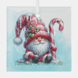 自分のひげを生やしたペパーミントクリスマス格言 ガラスオーナメント
