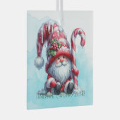 自分のひげを生やしたペパーミントクリスマス格言 ガラスオーナメント (正面右)