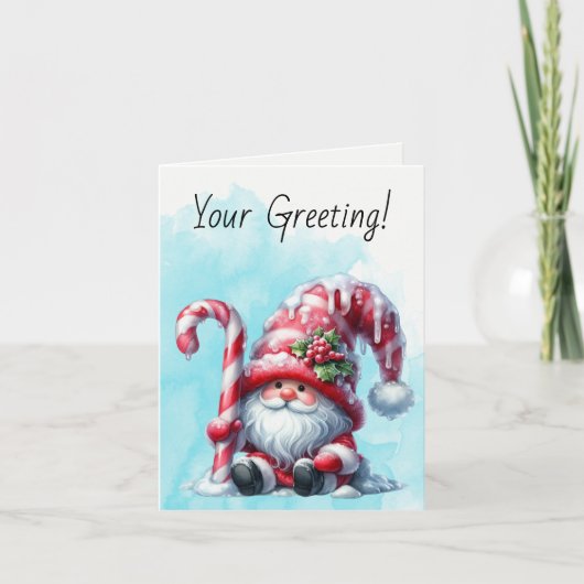 自分のひげを生やしたペパーミントクリスマス格言 シーズンカード (正面)