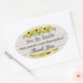 自分のひまわりシールにする 楕円形シール (封筒)