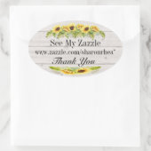 自分のひまわりシールにする 楕円形シール (バッグ)