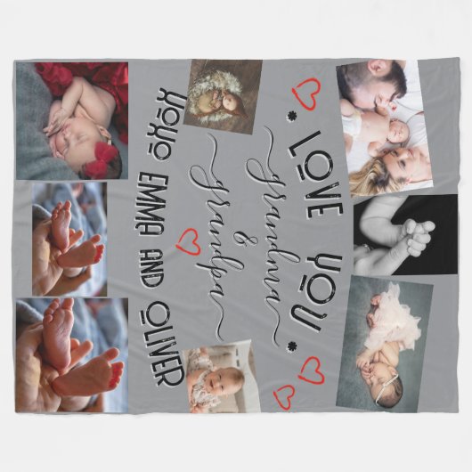 ✨自分のをカスタムおばあちゃん&おじいちゃん フリースブランケット (正面(横))