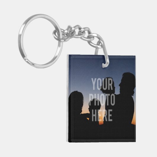 自分のをカスタム作成する2家族の写真を残す キーホルダー (正面左)