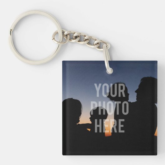 自分のをカスタム作成する2家族の写真を残す キーホルダー (正面)