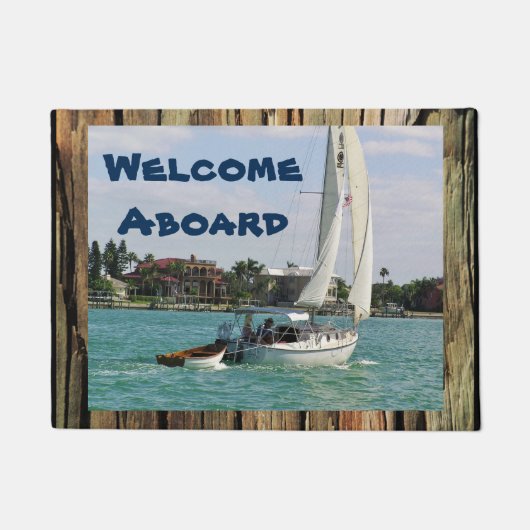 自分のを作カスタムる木製素朴ドアマット ドアマット (正面)