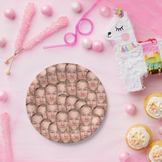 自分のを作カスタム成おもしろいSelfie顔写真 ペーパープレート (パーティー)
