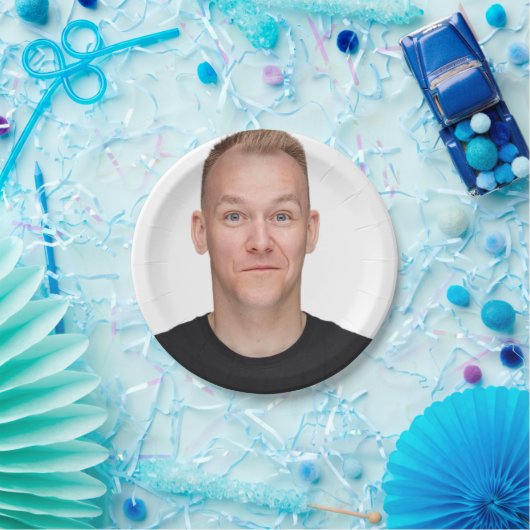 自分のを作カスタム成する自撮おもしろい顔写真 ペーパープレート (パーティー)