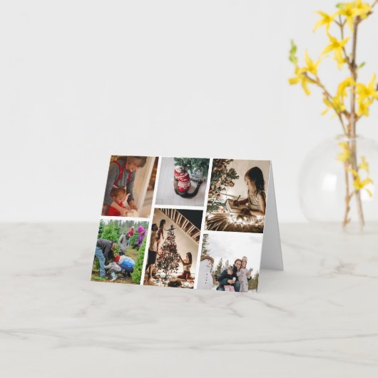 自分のを作カスタム成する6フォトクリスマスコラージュ カード (黄色い花)
