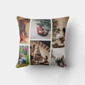 自分のを作カスタム成する6フォトクリスマスコラージュ クッション (裏面)