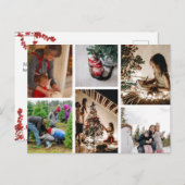 自分のを作カスタム成する6フォトクリスマスコラージュ シーズンポストカード (正面/裏面)