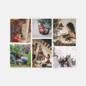 自分のを作カスタム成する6フォトクリスマスコラージュ フリースブランケット (正面(横))