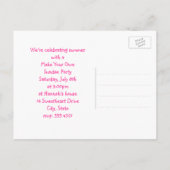 自分のアイスクリームサンデーパーティの招待状 インビテーションポストカード (裏面)