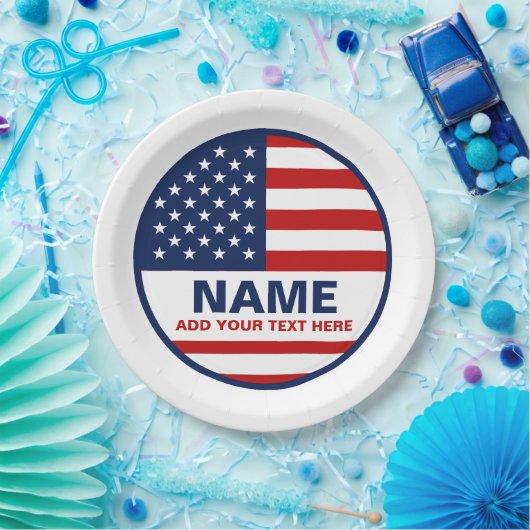 自分のアメリカ国旗の選挙を作る ペーパープレート (パーティー)