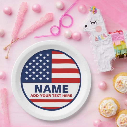 自分のアメリカ国旗の選挙を作る ペーパープレート (パーティー)