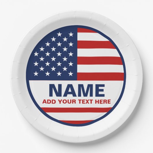 自分のアメリカ国旗の選挙を作る ペーパープレート (正面)