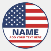 自分のアメリカ国旗の選挙を作る ラウンドシール (正面)