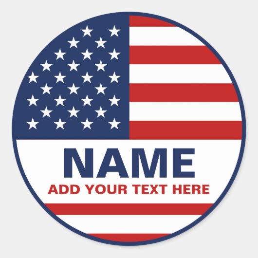 自分のアメリカ国旗の選挙を作る ラウンドシール (正面)