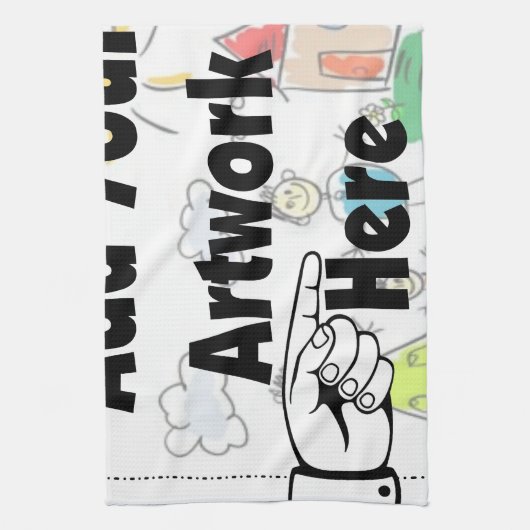 自分のアートワークまたはキッズアートワークをギフト用に追加 キッチンタオル (縦)