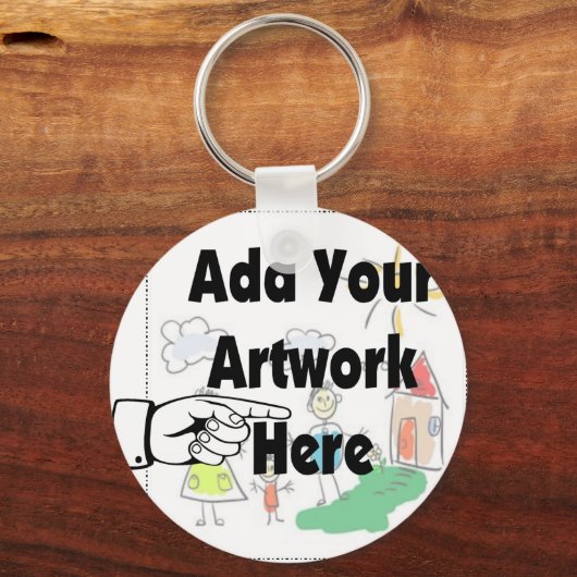 自分のアートワークまたはキッズアートワークをギフト用に追加 キーホルダー (正面)
