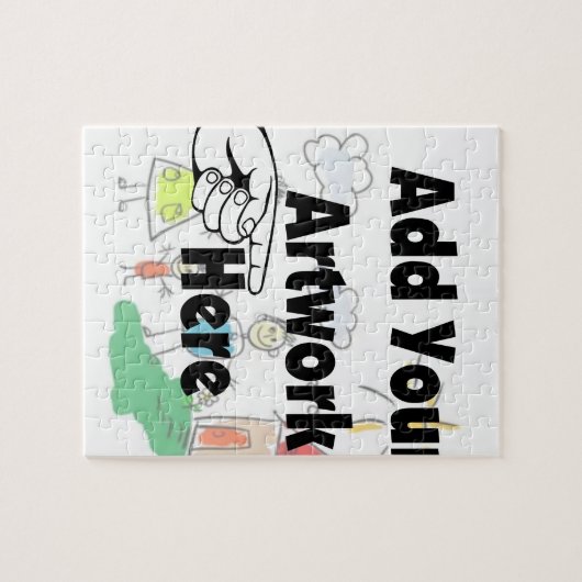 自分のアートワークまたはキッズアートワークをギフト用に追加 ジグソーパズル (横)