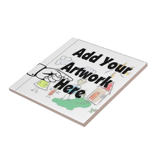 自分のアートワークまたはキッズアートワークをギフト用に追加 タイル (側面)