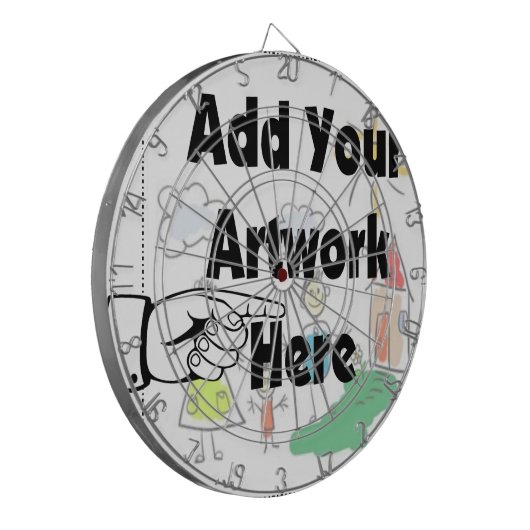 自分のアートワークまたはキッズアートワークをギフト用に追加 ダーツボード (正面左)