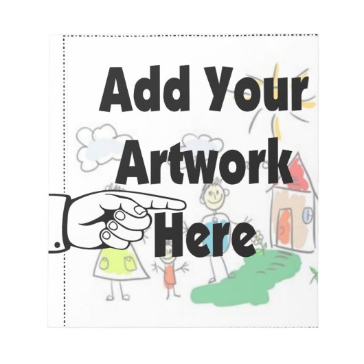 自分のアートワークまたはキッズアートワークをギフト用に追加 ノートパッド (正面)