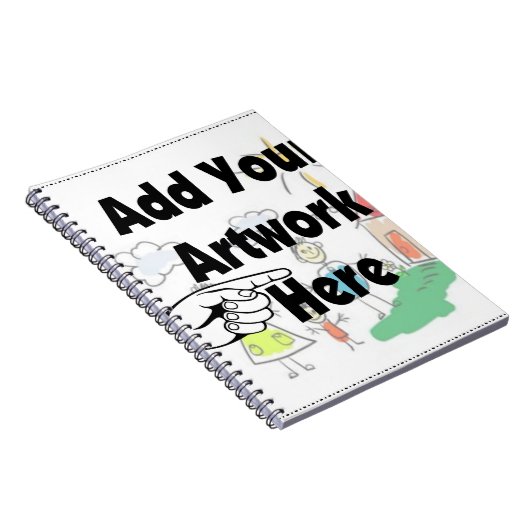 自分のアートワークまたはキッズアートワークをギフト用に追加 ノートブック (右側)