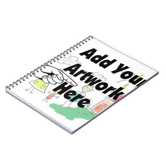 自分のアートワークまたはキッズアートワークをギフト用に追加 ノートブック (左側)