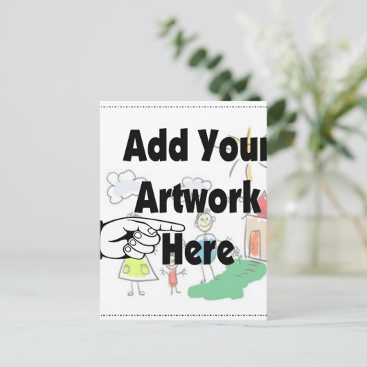 自分のアートワークまたはキッズアートワークをギフト用に追加 ポストカード (スタンド正面)
