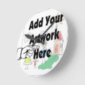 自分のアートワークまたはキッズアートワークをギフト用に追加 ラウンド壁時計 (傾斜)