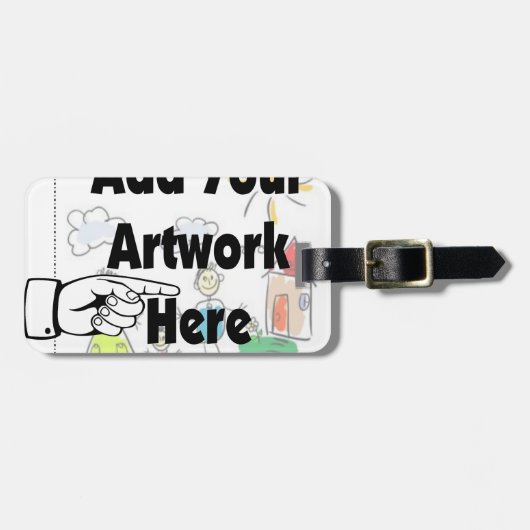 自分のアートワークまたはキッズアートワークをギフト用に追加 ラゲッジタグ (正面横)