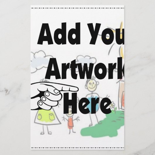 自分のアートワークまたはキッズアートワークをギフト用に追加 便箋 (正面)