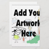 自分のアートワークまたはキッズアートワークをギフト用に追加 便箋 (正面/裏面)