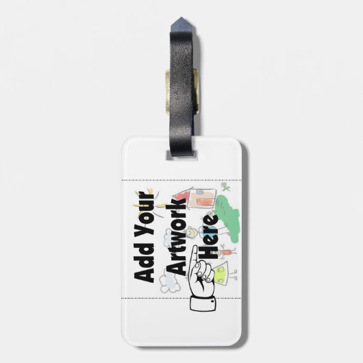 自分のアートワークまたはキッズアートワークをギフトLuに追加 ラゲッジタグ (裏面縦)