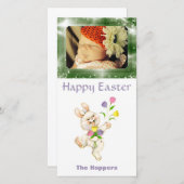 自分のイースター写真を作成 | キュートなイースターバニー シーズンカード (正面/裏面)